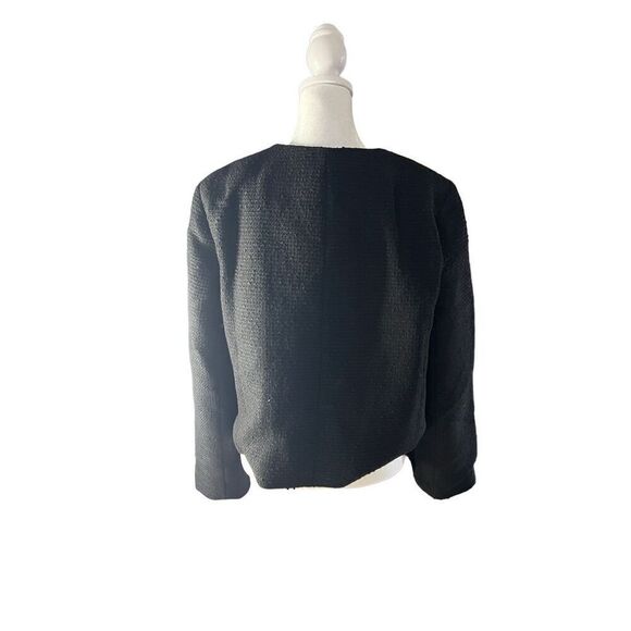 Tuckernuck Women's Black Marais Crew Neck Tweed Jacket Large NWT - Picture 3 of 7